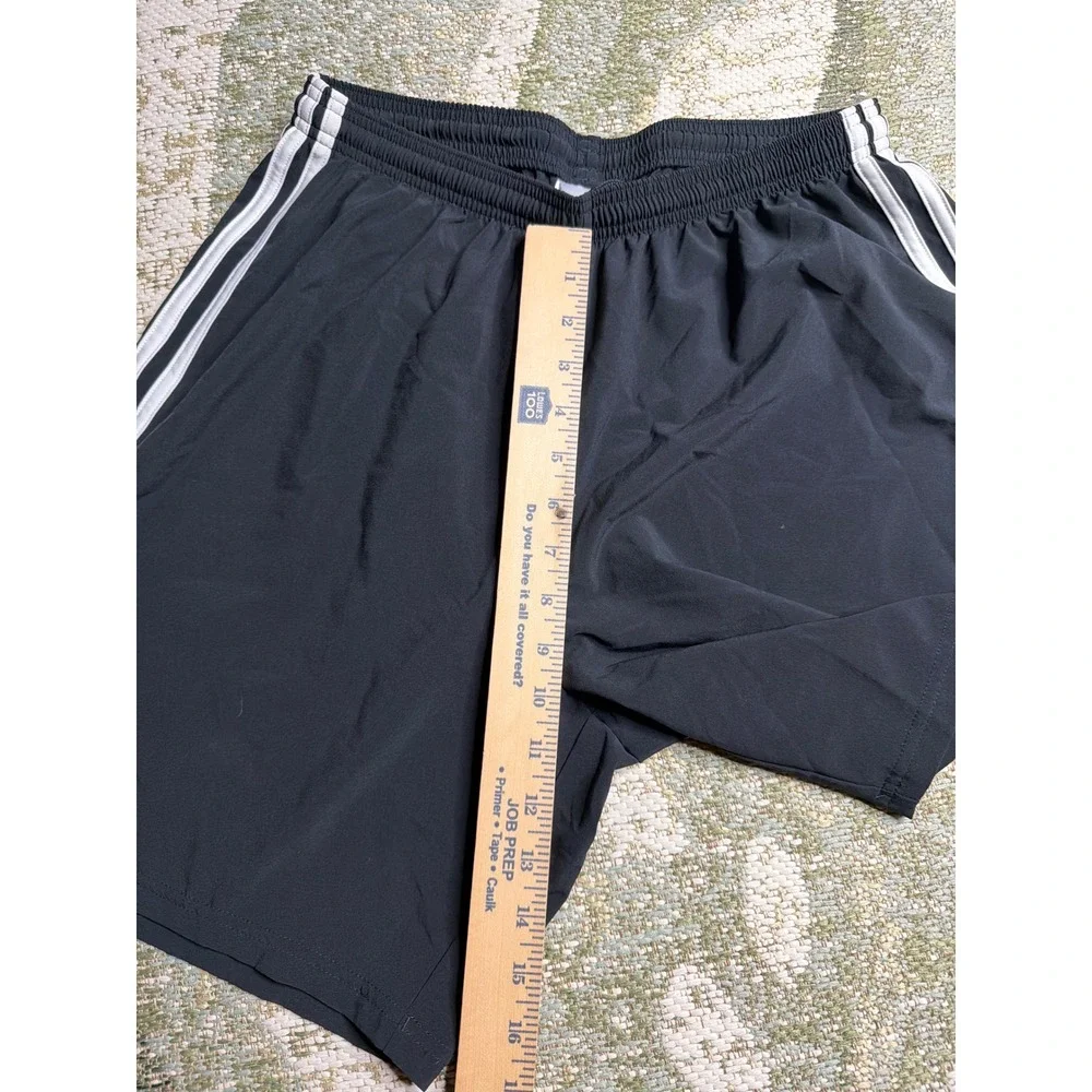 Adidas Mens Climalite Athletic Shorts Black White 3-Stripe Gym Running Large